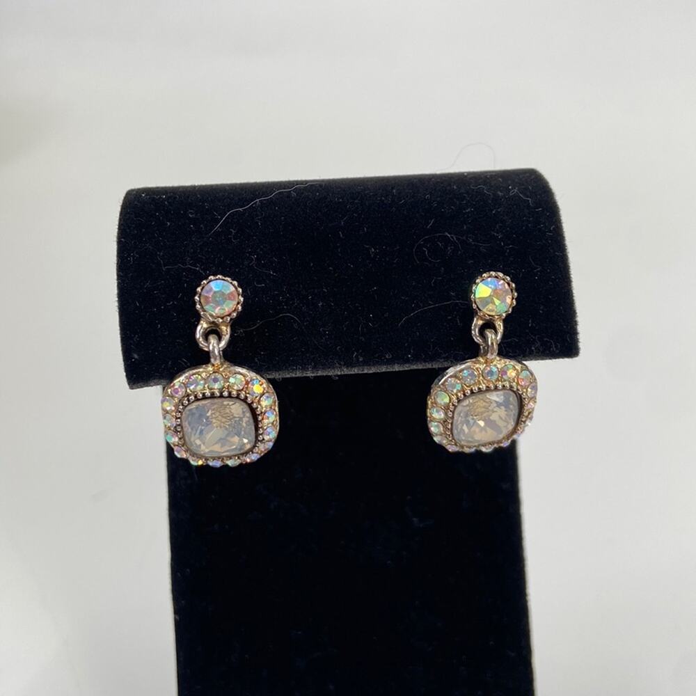 Iridescent rhinstone earrings